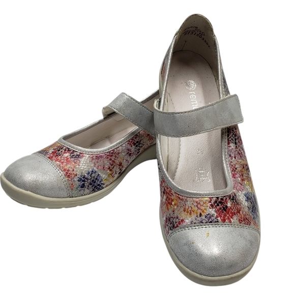 Remonte Mary Jane Flat Ballerina Shoes Size 39 Multicolour Abstract Women's - Picture 1 of 16